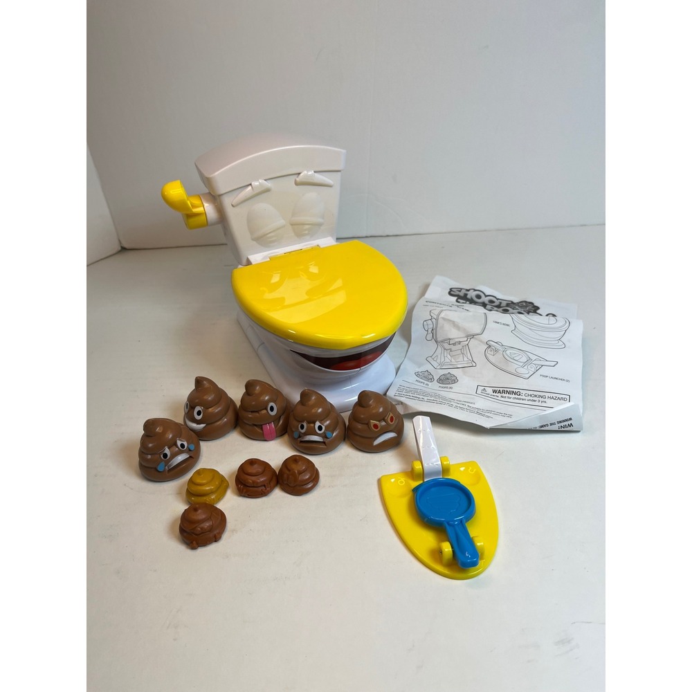 Shoot The Poop Game Talking Toilet Family Action Skill Toy with Launcher READ